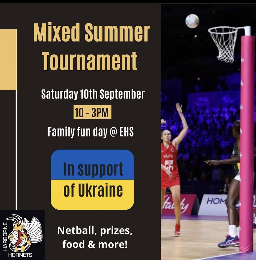 Next week is our mixed netball #tournament!🐝 #Fundraising for #Ukraine, if you wish to #donate please check out link here >  justgiving.com/fundraising/ha…