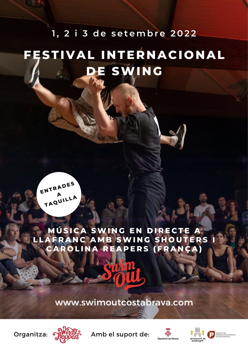 ajpalafrugell's tweet photo. Aquest cap de setmana, el swing torna a la Costa Brava!
El festival internacional de swing Swim Out Costa Brava reunirà a Llafranc més de 600 ballarins de diferents països.
#Palafrugell #PalafrugellCultura #Swing #LindyHop #WindyHoppers #SwimOut @SwimOutCB @windyhoppers https://t.co/fspCXRtv6Z