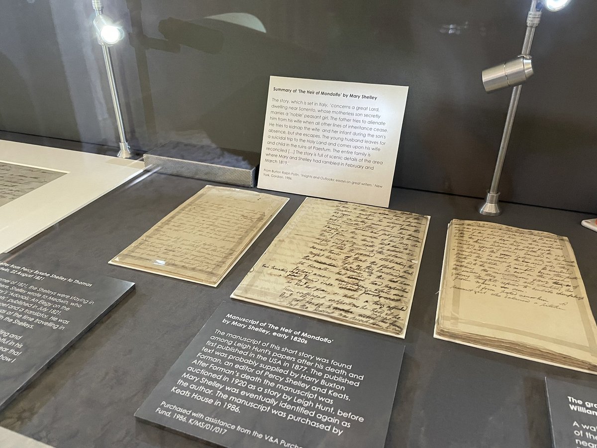 annamercer_'s tweet photo. Happy Birthday Mary Shelley, born #OnThisDay #OTD 1797 in London. 

‘Passion, suddenly awake, made every artery tingle by its thrilling presence’

- a line from the short story ‘The Heir of Mondolfo’. The manuscript is on display @KeatsHouse - go have a look! #Shelley200 https://t.co/eJUS131zlN