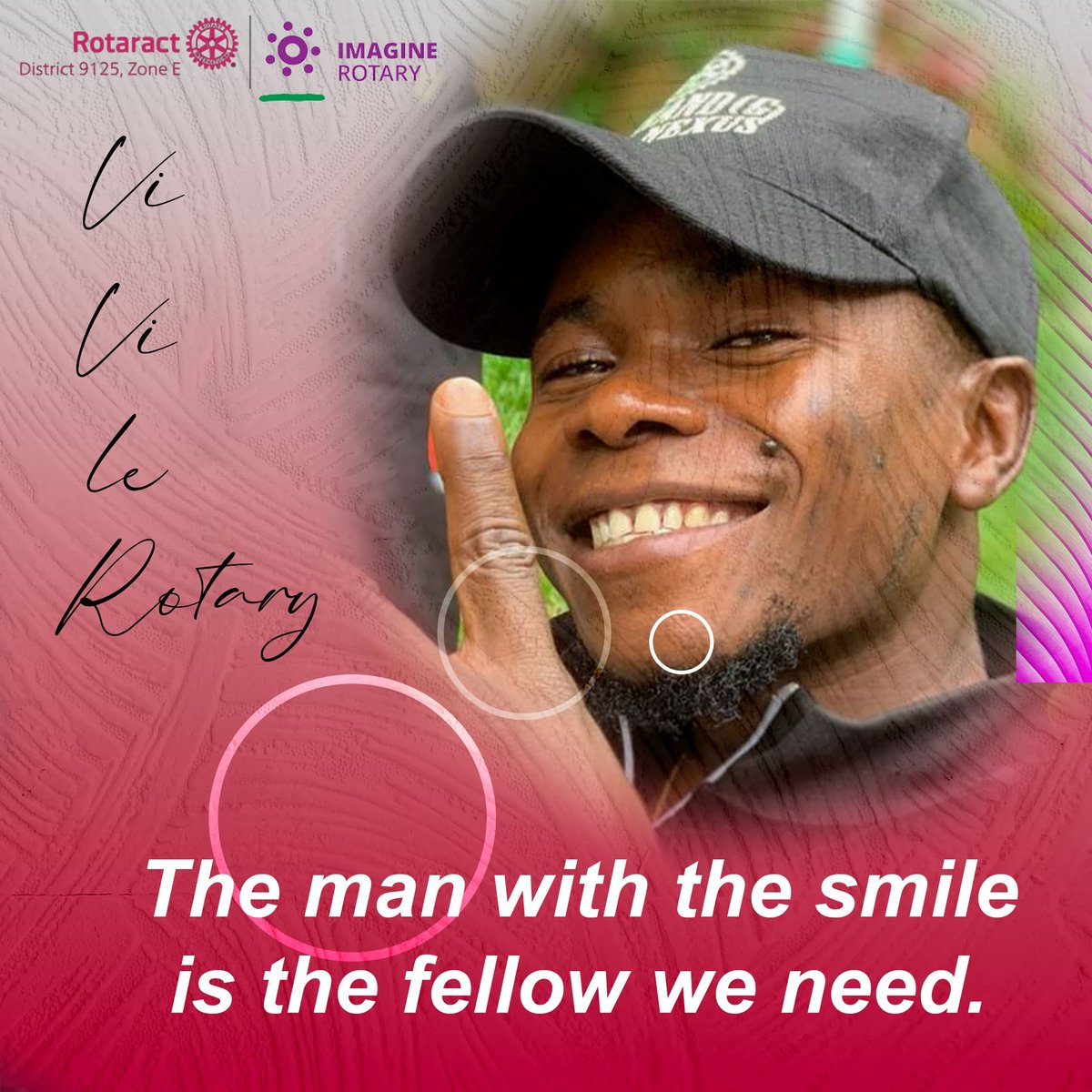 ZoneERotanan's tweet photo. The man with the smile is the fellow we need.
Celebrate love; preach humanity.
Raise a glass of wine to those who cannot. Keep smiling and have a great Tuesday.
#RotaractIsGood. https://t.co/4XXfMKETUQ