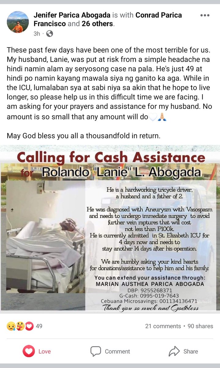 chiisaigunn's tweet photo. My uncle is currently in ICU and his family needs all the help they can get, financially, and most importantly, prayers for his fast recovery. 🤍 https://t.co/9h17bs0Fnd