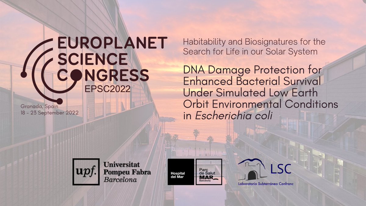 I am very happy to announce that I will be presenting my work on genetic radiation tolerance, DNA repair mechanisms, and space exploration at the Europlanet Science Congress 2022 (#EPSC2022) in Granada this September!
#Astrobiology #SynBio