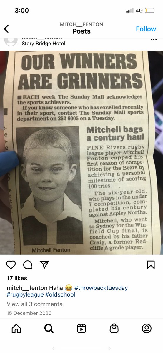 jpp1811's tweet photo. @mcmungawar I will miss him so much, saw Mitch Fenton in a rugby leeg game &amp; he was so good that he rang the Sunday mail to report his own performance #selfinsertion shame his nrl career won’t eventuate now https://t.co/1tekw3jdyz