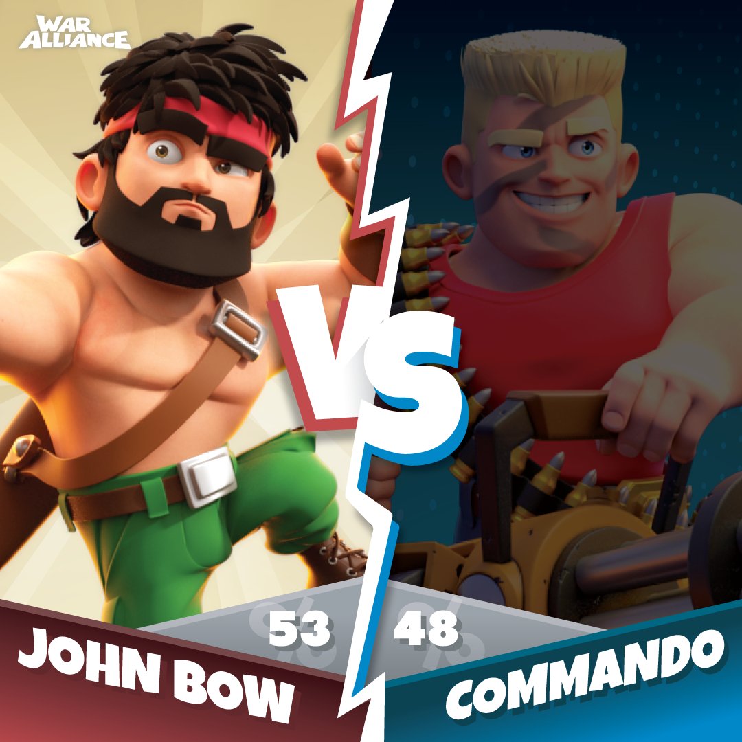 WarAllianceGame's tweet photo. The #VersusContest is over and the winning Hero is... John Bow! Congrats to everyone on #TeamJB and all prizes will be awarded within the next few days :D https://t.co/C7tCwF720k