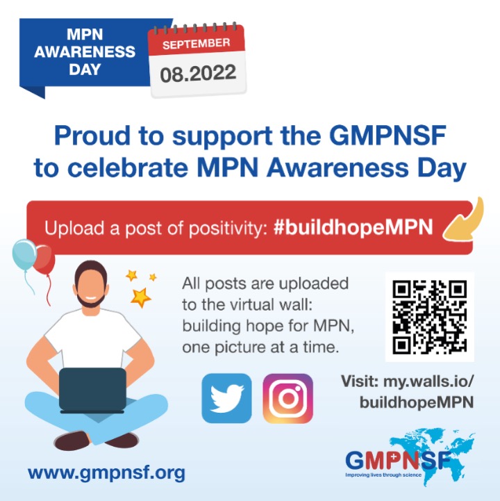 peter_mpn's tweet photo. As founder of the @gmpnsf, I’m proud to support MPN Awareness Day
Share a post of positivity using #buildhopeMPN & we will use it to ‘BUILD A WALL OF HOPE’ (https://t.co/ZMyXhxnBWd), offering solace to the MPN community. I thank you warmly & wish you all the best in your journey https://t.co/fIrFkphhhd