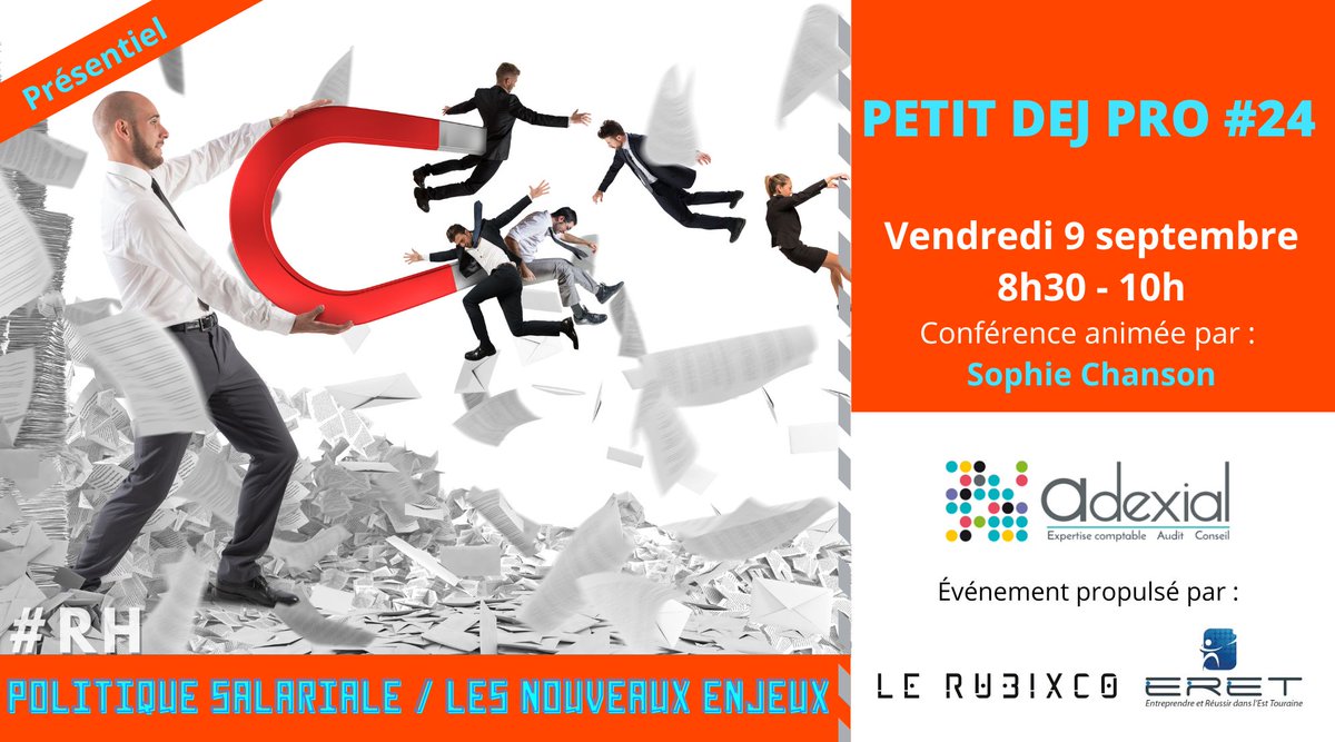 lerubixco's tweet photo. 🤔La politique salariale, ça vous parle ? 
RDV le vendredi 9 septembre dès 8h30 chez LE RUBIXCO avec Sophie Chanson ✨ de Adexial et Espace Transitions
Inscription ici : https://t.co/VB7xR15lse

#news #breakfast #HR #coworking #BusinessUpdate  #Entrepreneurship https://t.co/Aiqf8x59js