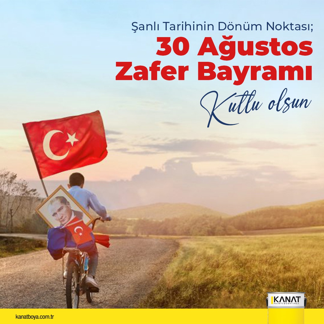 "Hattı müdafaa yoktur sathı müdafaa vardır!" Başta Gazi Mustafa Kemal Atatürk ve silah arkadaşları olmak üzere bu vatanı işgalden kurtaran tüm şehitlerimizi saygıyla anıyoruz. Ülkemizin düşman işgalinden kurtuluşunun 100. yılı kutlu olsun!
 #kanatboya #30Ağustos #Atatürk #bayram