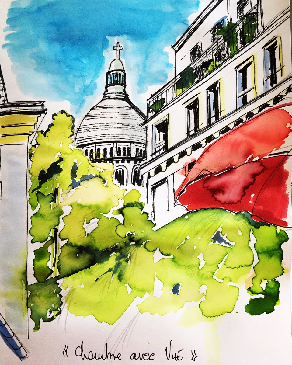 anne_ajp's tweet image. Exploration parisienne et carnet à dessin #montmartre #sacrecoeur #basilique #dessin #drawing