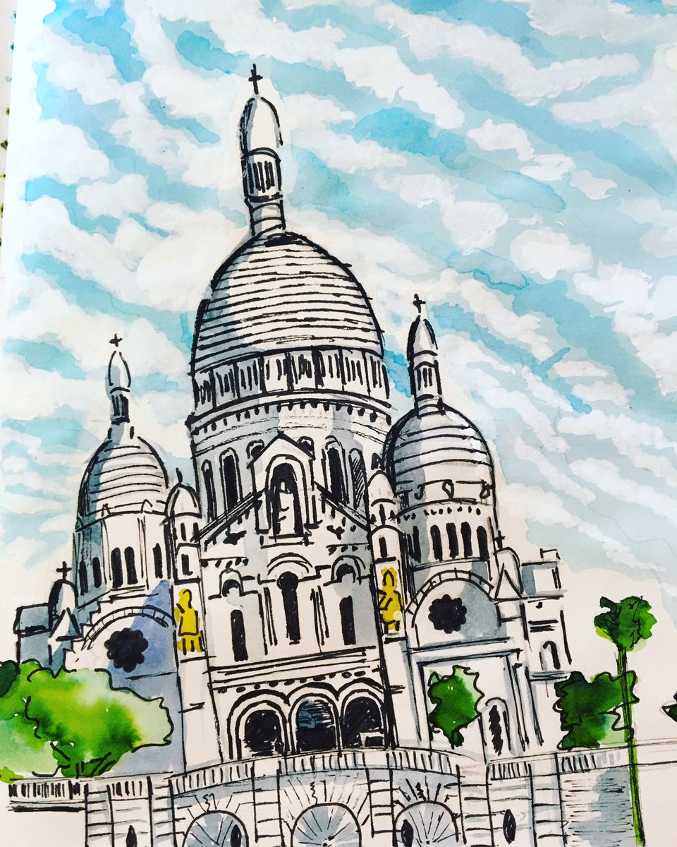 anne_ajp's tweet image. Exploration parisienne et carnet à dessin #montmartre #sacrecoeur #basilique #dessin #drawing