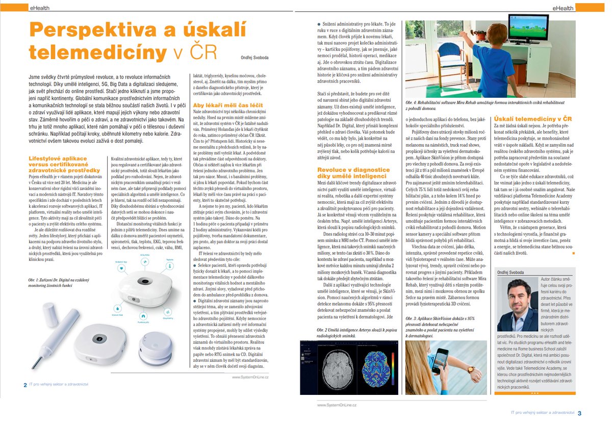 ondra4president's tweet photo. Přečtete si článek v časopise IT Systems a dozvíte se více.
#digitalizace #eHealth #telemedicina #Digitalizacezdravotnictvi #novetechnologie #digiczech #AI https://t.co/2MYyGSzE9w