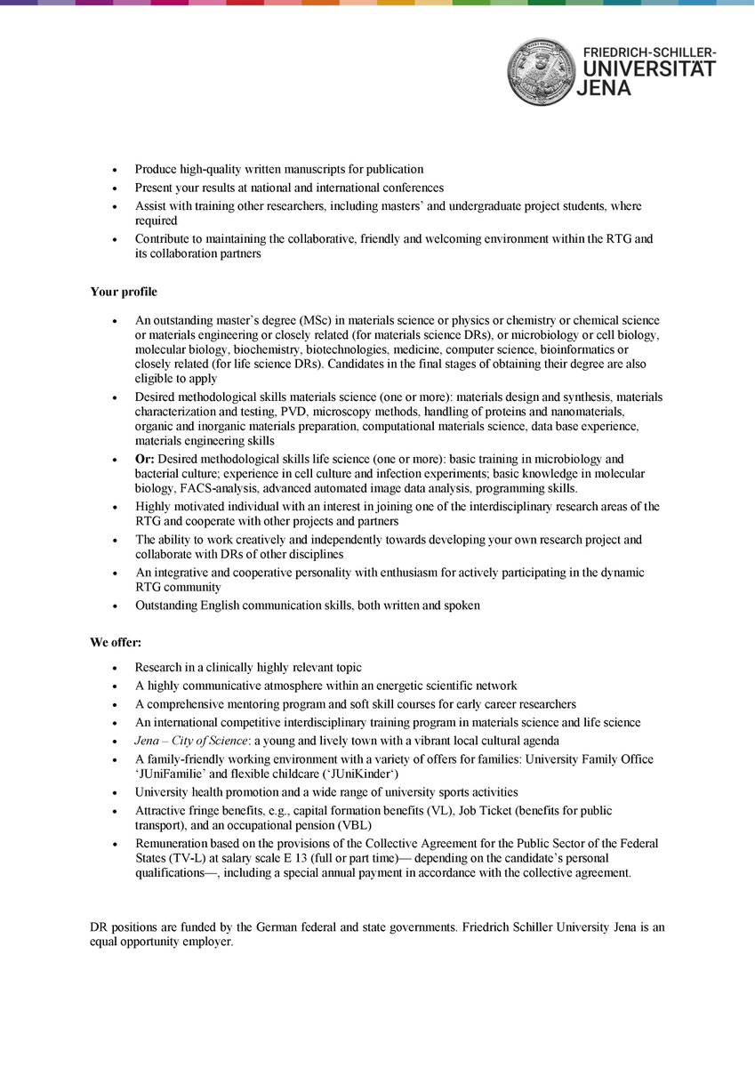 EORS_Society's tweet photo. To @EORS_Society members and others, 12 open PhD positions in the area of anti-microbial materials at the University of Jena. For more info and to apply go to https://t.co/pW1LjaVIFe. See you @iCORS_2022 in Edinburgh next week. #antimicrobialcoating #biomaterials https://t.co/peBCaP3kcn