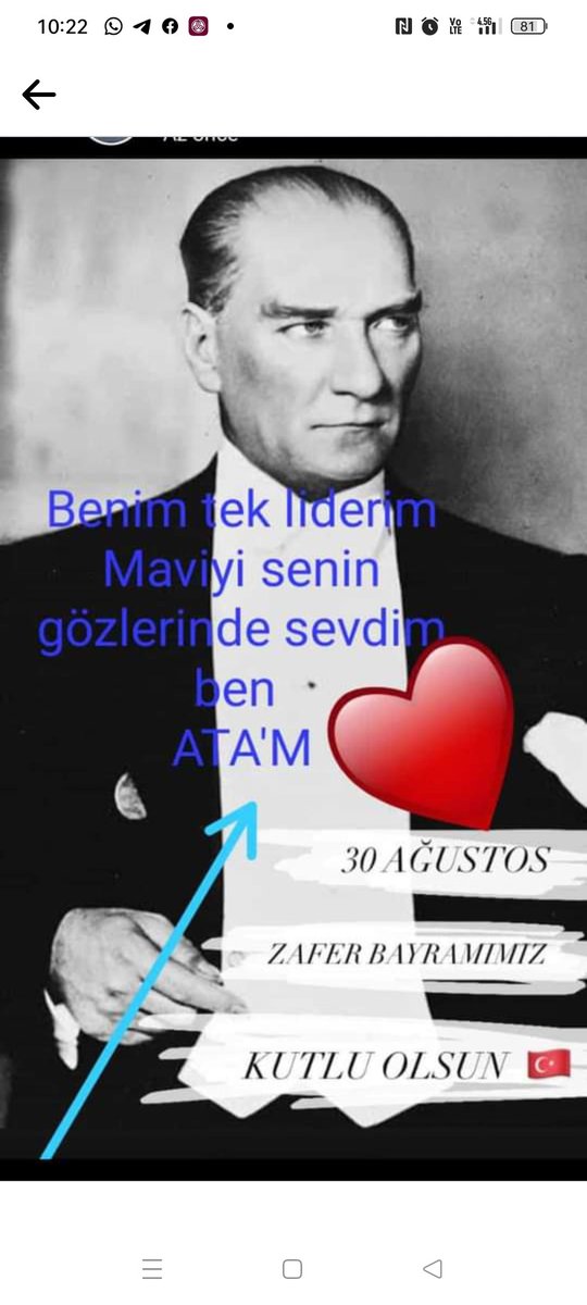 Nerede seni yaşatan varsa sonsuz selam ve şükürler olsun canım Ata'm