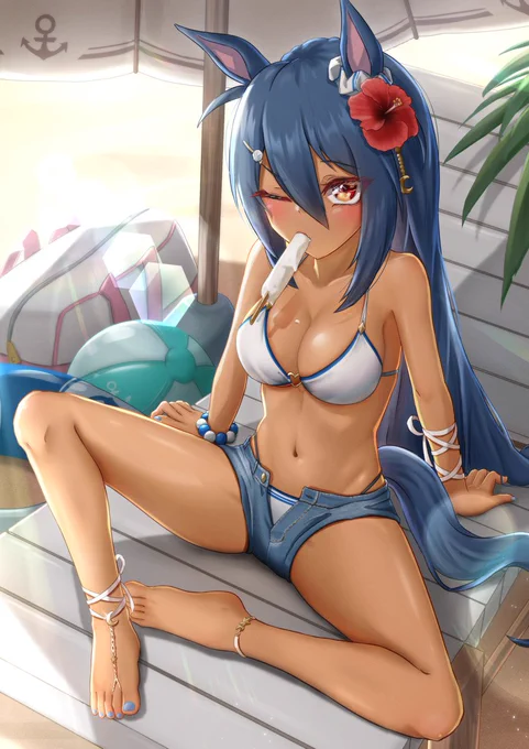 #今月描いた絵を晒す #ウマ娘 #絵柄が好みって人にフォローされたい 今月は3枚+夏休み課題α枚です...!9月は異なるパースの構図を試してみたいです('ω`*) 