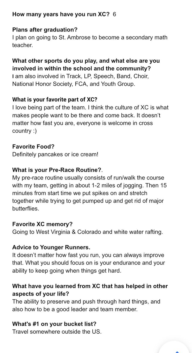 NorthScottXC's tweet photo. Senior spotlight #8 Kaitlyn Knoche. Kaitlyn is a 4 year member of our team and a captain. https://t.co/2KJ17AFyMQ