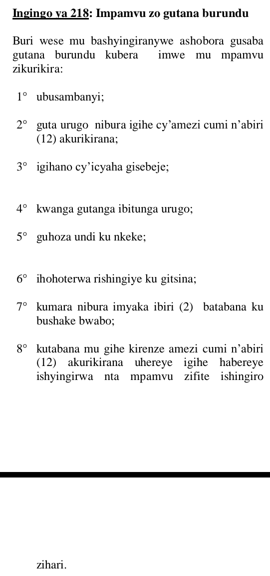 TalkLawRw's tweet photo. @JanvierPopote @eLHAMiiD #BIRASHOBOKA

Urugero ni kuri #DIVORCE. Itegeko riteganya impamvu z'#UBUTANE ariko kuri ubu dufite imanza nyinshi aho nyuma yo gusanga nta mpamvu yemewe n'Amategeko ihari UMUCAMANZA ategeka ubutane ashingiye gusa ku kuba bigaragara ko abo bantu batagishaka kubana (Reba Urugero) https://t.co/yudr4nQPeU