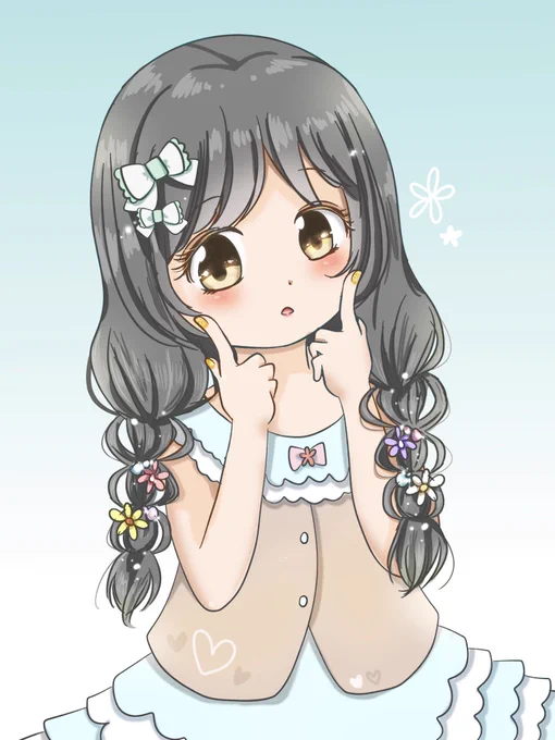 息抜きに描いたおさげの子(๑'▿`๑)やっぱり女の子描くのは楽しいなぁ #絵描きさんと繋がたい 