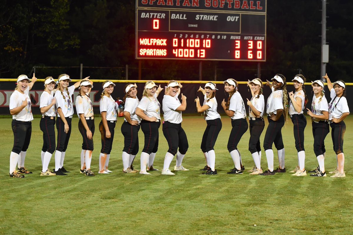 South Spartans softball fought for the W against the tough North Paulding Lady Wolfpack on strike out cancer night. Love seeing these smiles!!! Amazing game Taylor <a href="/Taylordaniel_9/">Taylor Daniel</a>. Jordan w another bomb <a href="/jordanraynerso1/">jordan.rayner</a> <a href="/ellie_settle/">Ellie Settle</a> <a href="/SPauldingHS_ATH/">South Paulding HS Athletics</a> <a href="/SPHS_Softball/">South Softball</a> <a href="/cws1974/">Chris</a>