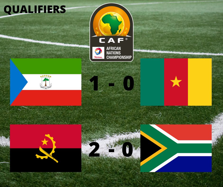 FootAfricShow's tweet photo. The African Nations Championship qualifiers kicked-off this past weekend. Take a look at a couple surprising results. Did you expect these scores? 🤔👀 #AfricanFootball #AfricanNationsChampionship https://t.co/FA0LKvWyy3