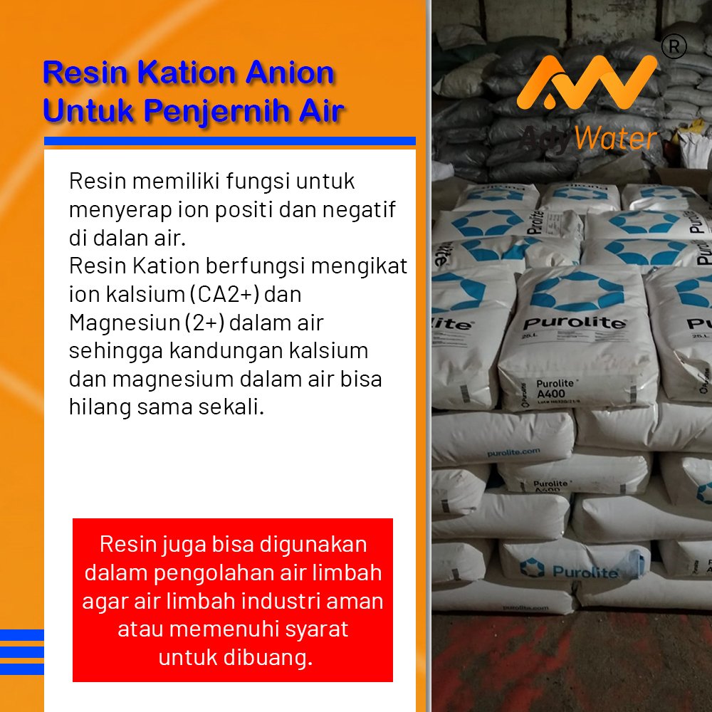 adywater123's tweet photo. Resin  bisa digunakan dalam pengolahan air limbah agar air limbah industri aman atau memenuhi syarat untuk dibuang.

Gudang resin kation anion kami ada di Jabodetabek, Bandung Dan Surabaya 

#resinkation #resinkationanion #resinanion #resinfilterair #resinsoftener https://t.co/U7AR98iGCP