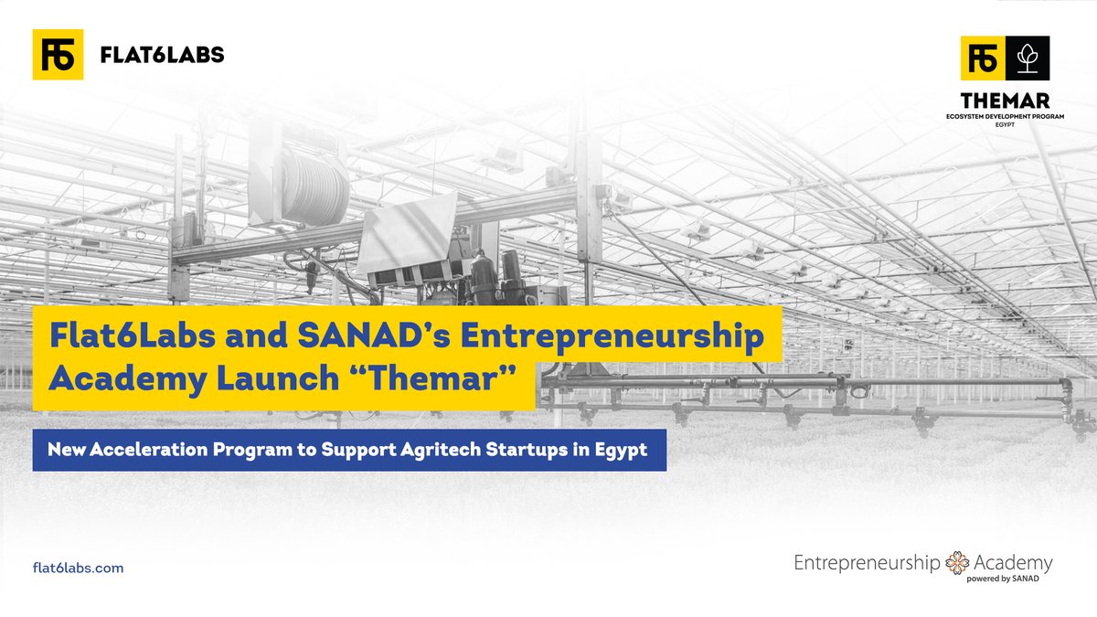 Flat6Labs's tweet photo. Announcing the launch of our new program "Themar" Acceleration Program in partnership with @SANAD_MSME Entrepreneurship Academy which will support #startups with impactful solutions in the #argitech industry🌱 
Apply Now: https://t.co/UmA91tWR14
#Flat6Labs #AcceleratingTheFuture https://t.co/veagb0AOdr