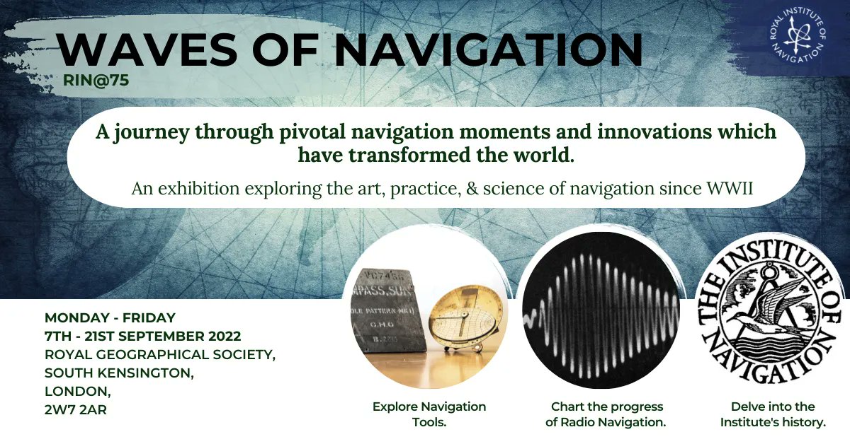 at_RIN's tweet photo. We can't wait to host the Waves of Navigation Exhibition, starting next week at @RGS_IBG! We have a great range of themed afternoons to welcome people around common themes - from navigation technology to aviation to traditional knowledge. Join us: https://t.co/XohqweicnX https://t.co/X0UjBII1ue