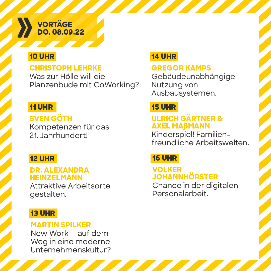 08. September - Unsere Vorträge im Überblick.  🤗
Auf welchen Vortrag freust Du Dich am meisten? 
#messe #febrü #weiterbildung
