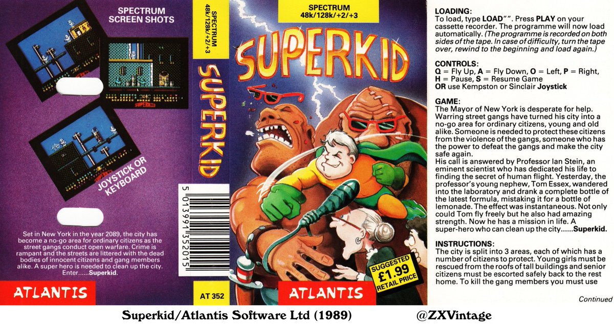 ZXVintage's tweet photo. Random inlay: Superkid/Atlantis Software Ltd (1989) https://t.co/aiMksyscUe #zxspectrum #retrogaming https://t.co/W51LzQT69U