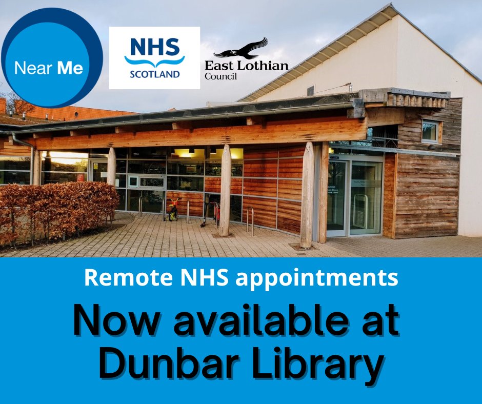 eastlothianlibs's tweet photo. #NearMe appointments can now be accessed at #DunbarLibrary! This video will provide helpful info: https://t.co/J21ferwAb7
For info & appointments, call 01620 827827 & ask for Dunbar Library, or email: dunbar.library@eastlothian.gov.uk
@NHSNearMe @SLIC1991
#nearmelibrary https://t.co/qzzPT58M0T