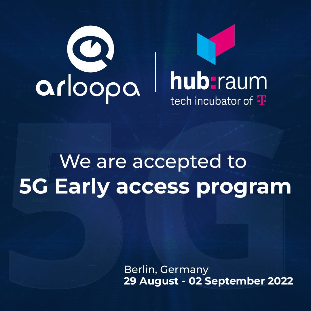 arloopa's tweet photo. We are accepted to #5G Early access program by @deutschetelekom.
Meet us at @hubraum 29 Aug - 02 Sep. #AugmentedReality #ARLOOPA #Hubraum #Metaverse #AR #5GEAP https://t.co/OsPSAZ7Jgz