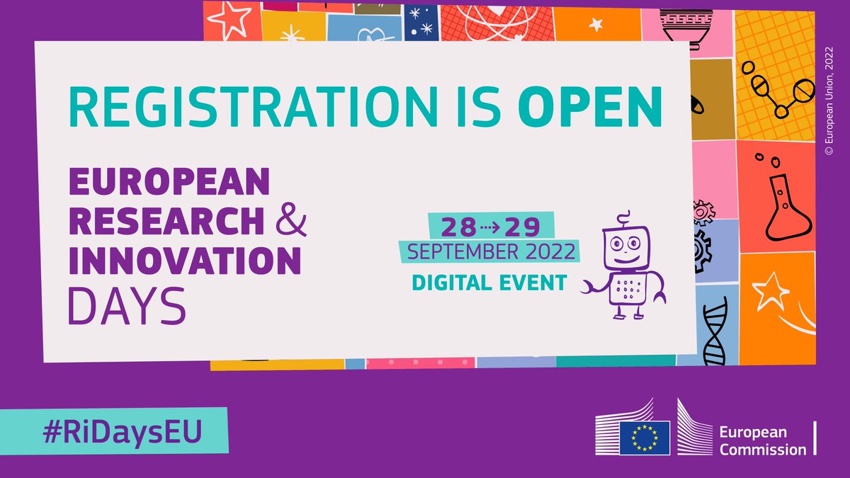🆕 #Research and #innovation are helping Europe 🇪🇺 achieve its priorities for the future! ✅

🙌 Be part of the conversation at #RIDaysEU.

Join us online 💻 on 28 &amp; 29 September!

👉europa.eu/!Fr43pX