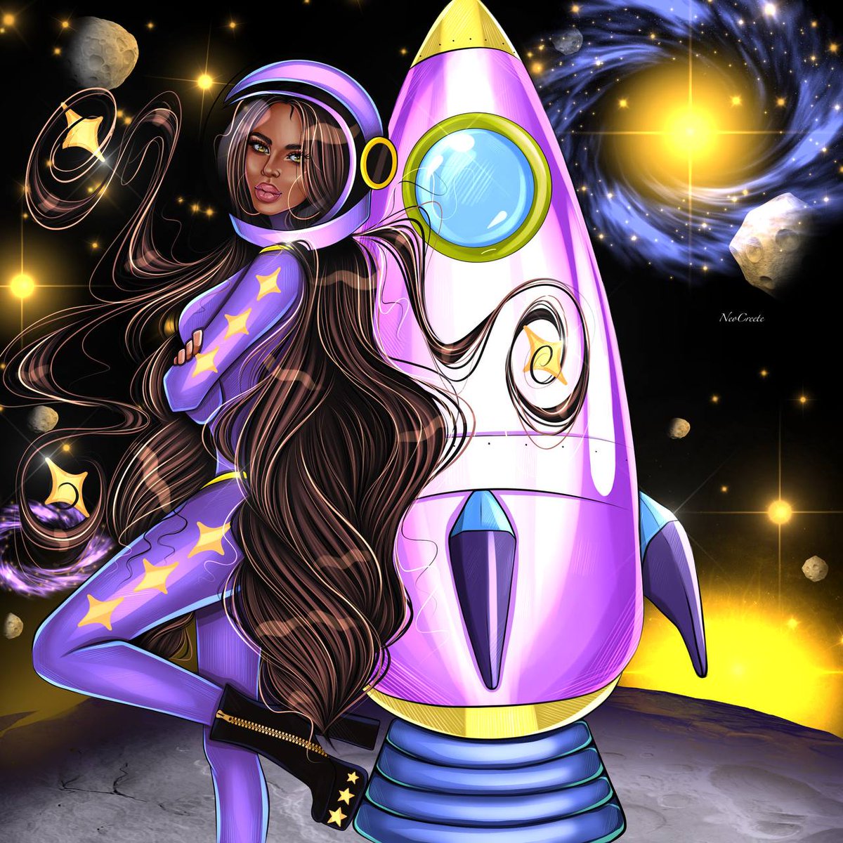 NnnCreete's tweet photo. https://t.co/Vut9zITBJT
Heey ❤
I should have shown it to you yesterday,but alas,I didn't fully finalize it,but now it's ready and just look at it💜
"Neonila#4"In space🌌🪐
Who loves space as much as I do?😈
1/1🔥
0.10 eth on @opensea 💥
#NeoCreeteNFT
#NeoCreeteCollection https://t.co/UflpCoS34n