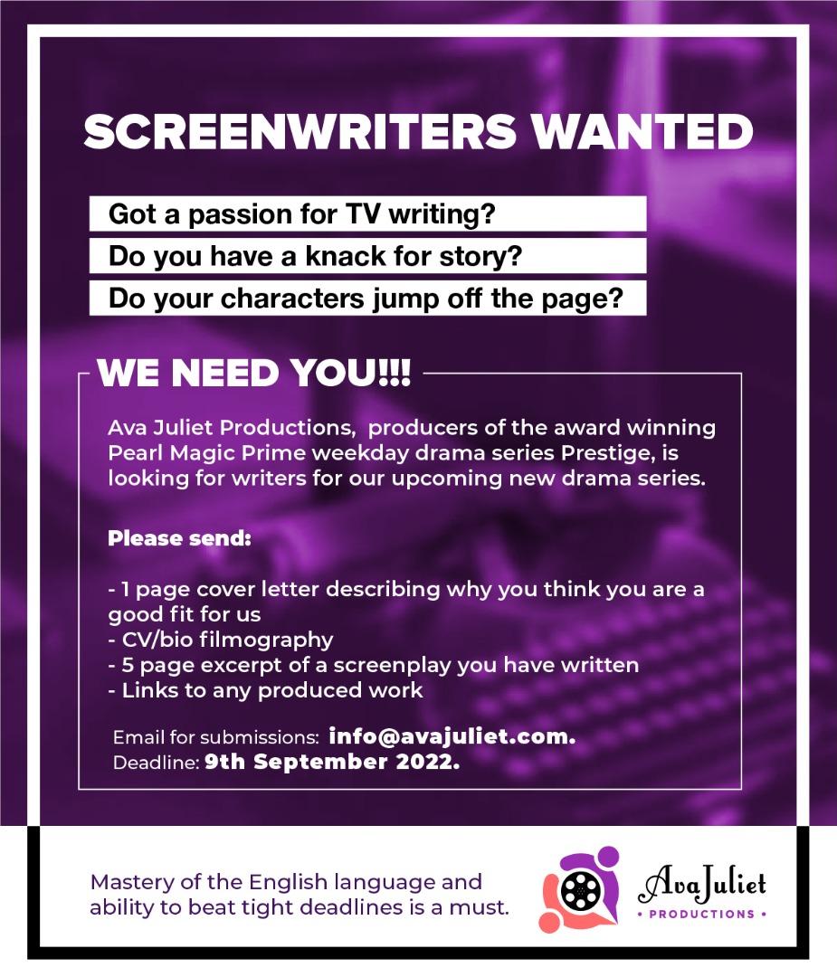 We are hiring screenwriters.