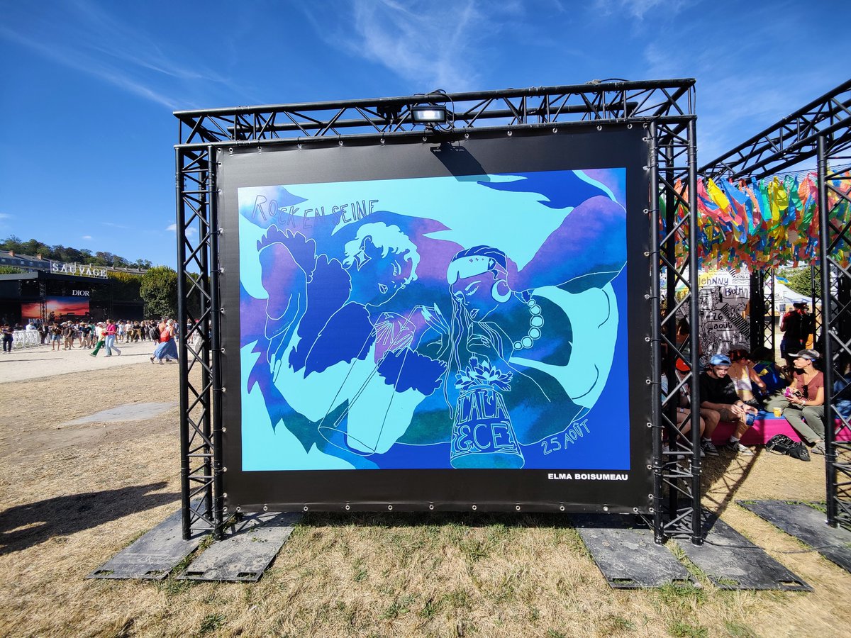 gmonnain's tweet photo. Quel festival @rockenseine ! 🤘Toujours à l'affut des productions visuelles, superbe découverte cette expo Rock'Art de l'école #Estienne Bravo aux artistes ! 👏 #RES 1/2 https://t.co/bpfznPJcJJ