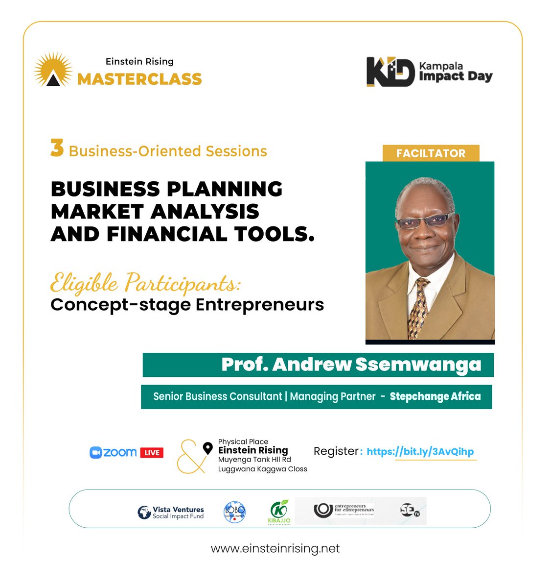 EinsteinRising's tweet photo. Are you a concept-stage social #entrepreneur seeking to align your #idea into a solid business plan? We bring you exclusive #Masterclasses featuring Prof. Andrew, a senior trainer, researcher and #business consultant.
Register to participate: https://t.co/YKFmRCbXBR

#KID2022 https://t.co/GY3TT8iq3D
