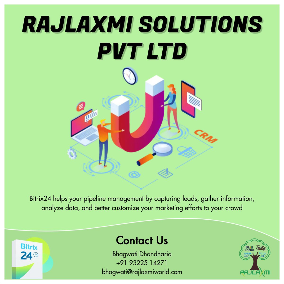rajlaxmiworld's tweet photo. ..
#bitrix24 #bitrix24crm #bitrix24team
#bitrix24_release2020 #bitrix24partners #bitrix
#bitrix24in #bitrix24india #rajlaxmisolutions
#rajlaxmisolutionspvtltd #rspl #freecrm #crmintegration
#crmsolutions #crmsystem
.. https://t.co/FxxXYCxbBk