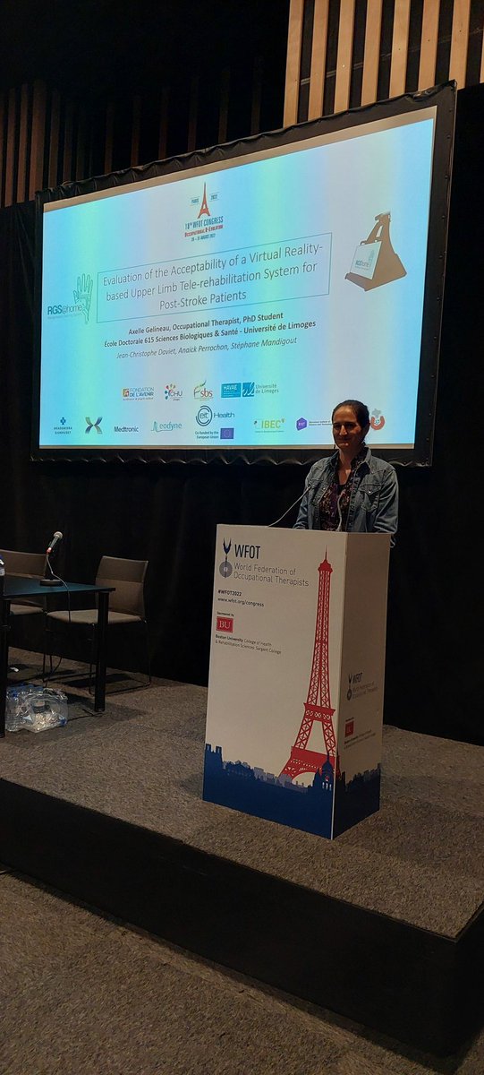 Amazed to be participating at the #WFOT2022 congress in Paris to present my PhD research project during the 3 minute thesis. Thanks to @LaboHavae for this great opportunity to meet #OT around the world #OccupationalREvolution