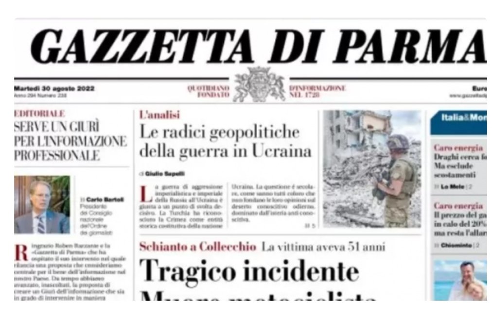 UN GIURÌ PER L'INFORMAZIONE PROFESSIONALE
Su La Gazzetta di Parma il presidente dell'Ordine illustra la proposta per un organismo di intervento rapido per riparare ad eventuali errori dei #giornalisti.
gazzettadiparma.it/editoriale/202…