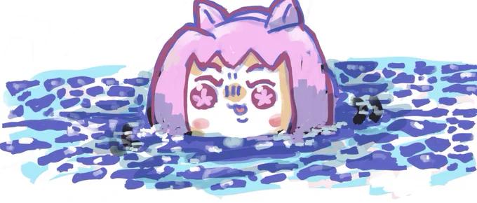 水面とウララちゃん 