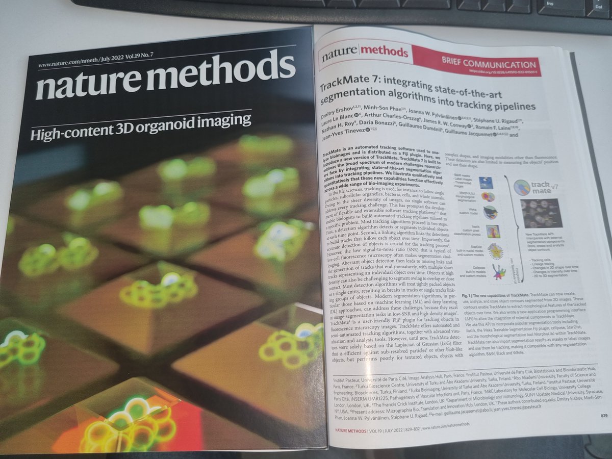 BeghinTeam's tweet photo. And I discover that we shared the same volume with the wonderful TrackMate7 paper from D.Ershov. Congrats again to JYTinevez and GJacquemet teams ! I still like sometimes the real paper version... https://t.co/WTeDpdnX4o