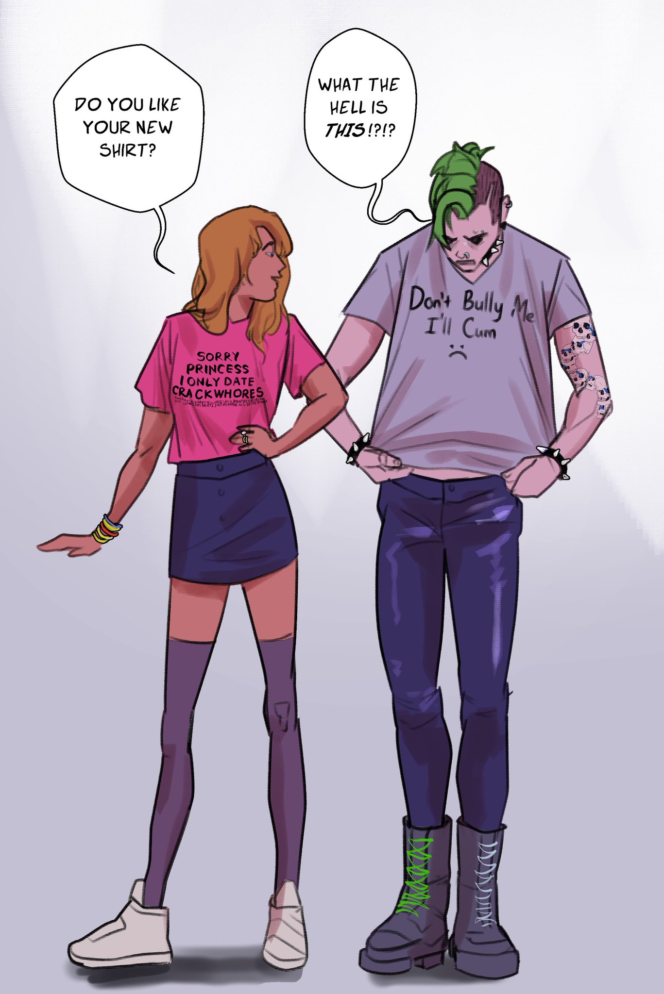 Fluffy Lamby is making gay shit on Twitter "Couple Shirt (MeanGirl x