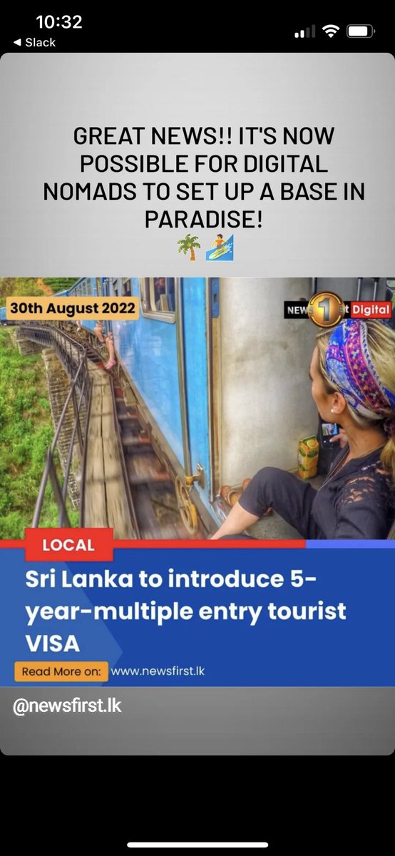 TTRLifesGood's tweet photo. Great News!! It’s now possible for Digital Nomads to set up a base in paradise! 🤙🏼 
#ttrsrilanka #ttrlifesgood #travelsrilanka #srilanka #ceylon #digitalnomad #paradise #srilankanews https://t.co/IQvooY2n5p