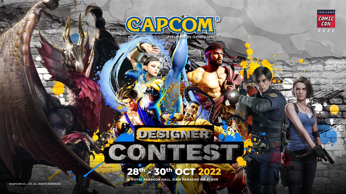 สายดีไซน์ฟังทางนี้‼ กิจกรรมแรกจาก #Capcom เอาใจ Artist หัวใจเกมเมอร์💥Capcom Designer Contest 💥  แบ่งออกเป็น 2 ประเภท ดีไซน์ผลงานภายใต้เกมดังทั้ง 3 เกม ชิงเงินรางวัลมูลค่ารวมกว่า 70,000 บาท ดูรายละเอียดเพิ่มเติมได้ที่เพจ Facebook #ThailandComicCon
