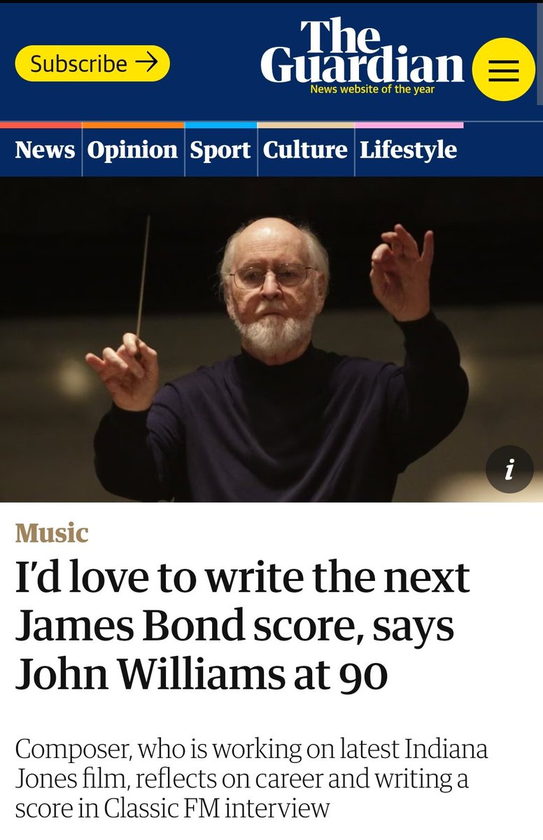 Thunderballs007's tweet photo. The legendary John Williams is trying to complete a bucket list... Thoughts? #Bond #JamesBond #JohnWillliams https://t.co/1SoZ372Mlz