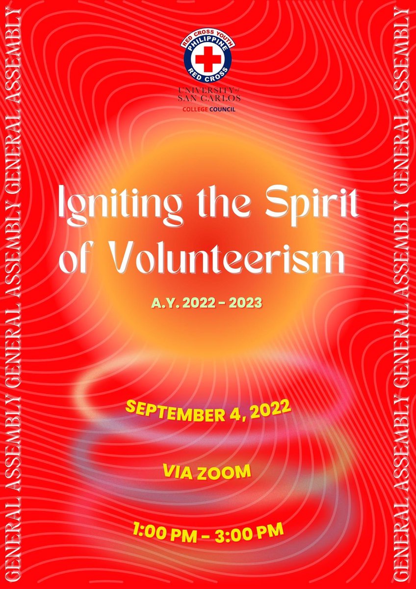 uscrcycollege's tweet photo. 𝗔𝗻𝗼𝘁𝗵𝗲𝗿 𝗬𝗲𝗮𝗿, 𝗔𝗻𝗼𝘁𝗵𝗲𝗿 𝗚𝗼𝗮𝗹!

With the cascading numbers of membership registrations for this Academic Year, the Red Cross Youth College Council will be having its 𝐅𝐢𝐫𝐬𝐭 𝐆𝐞𝐧𝐞𝐫𝐚𝐥 𝐀𝐬𝐬𝐞𝐦𝐛𝐥𝐲 + https://t.co/ghLvmqqt50