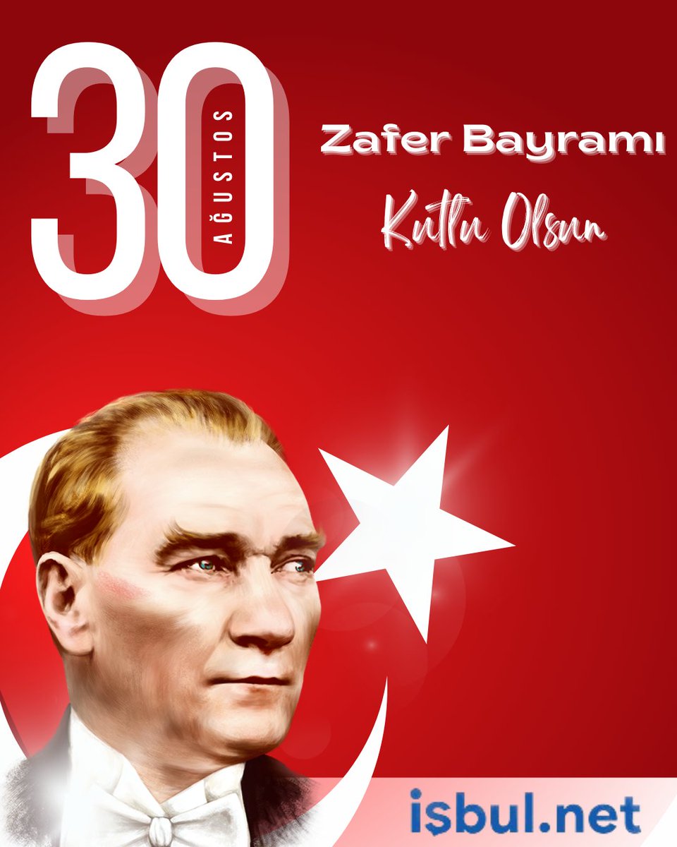 isbulnet's tweet photo. Bu yıl da bizlere bu büyük zaferi armağan eden Atatürk ve silah arkadaşlarını saygı ve minnetle anıyoruz. 🇹🇷
•
🇹🇷 Tüm milletimizin Zafer Bayramı kutlu olsun! 🇹🇷 •
•
#30ağustoszaferbayramı
#işbul #isbulnet #atatürk https://t.co/HxHw6bIZ67