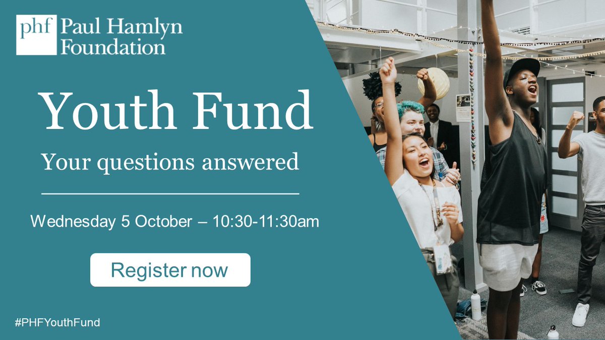 📢Youth organisations Our Youth Fund offers grants up to £150,000 to orgs that support young people facing complex transitions to adulthood Join our Grants Managers for an online Q&A session on the Fund's criteria 🗓️Wednesday, 5 October Sign up now👇 phf-org-uk.zoom.us/webinar/regist…