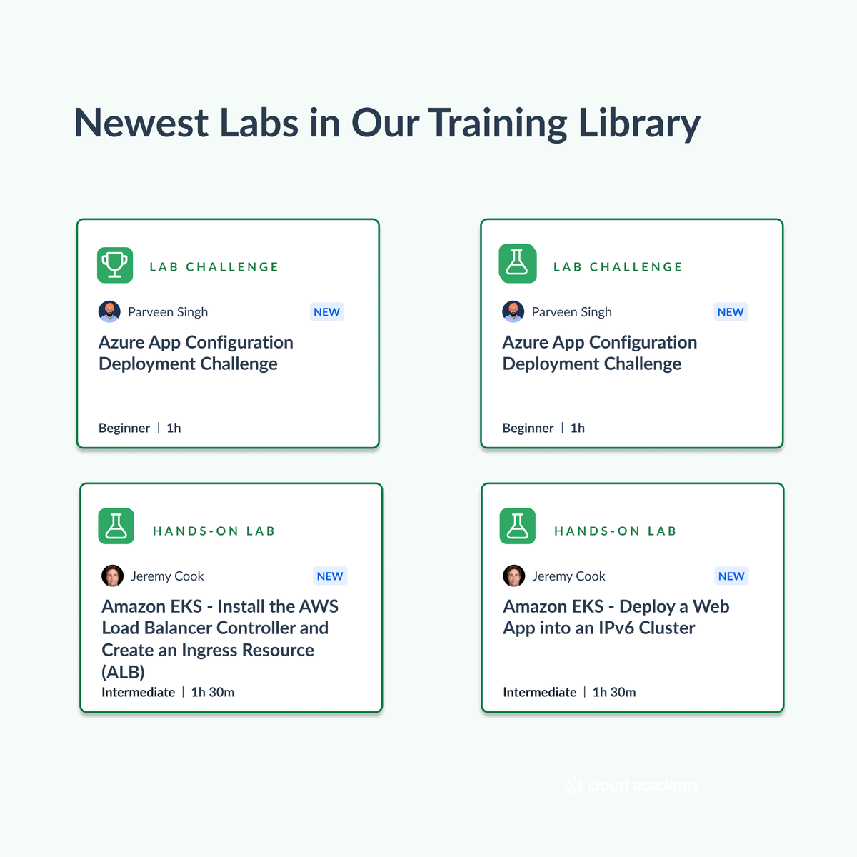 QANorthAmerica's tweet image. 💥 We have a new batch of labs to help you build your tech skills. Check them out and start training today! cloudacademy.com/library/

#Azure #AmazonEKS #AWSLoadBalancer #AWS #AWScertified #AzureCertified