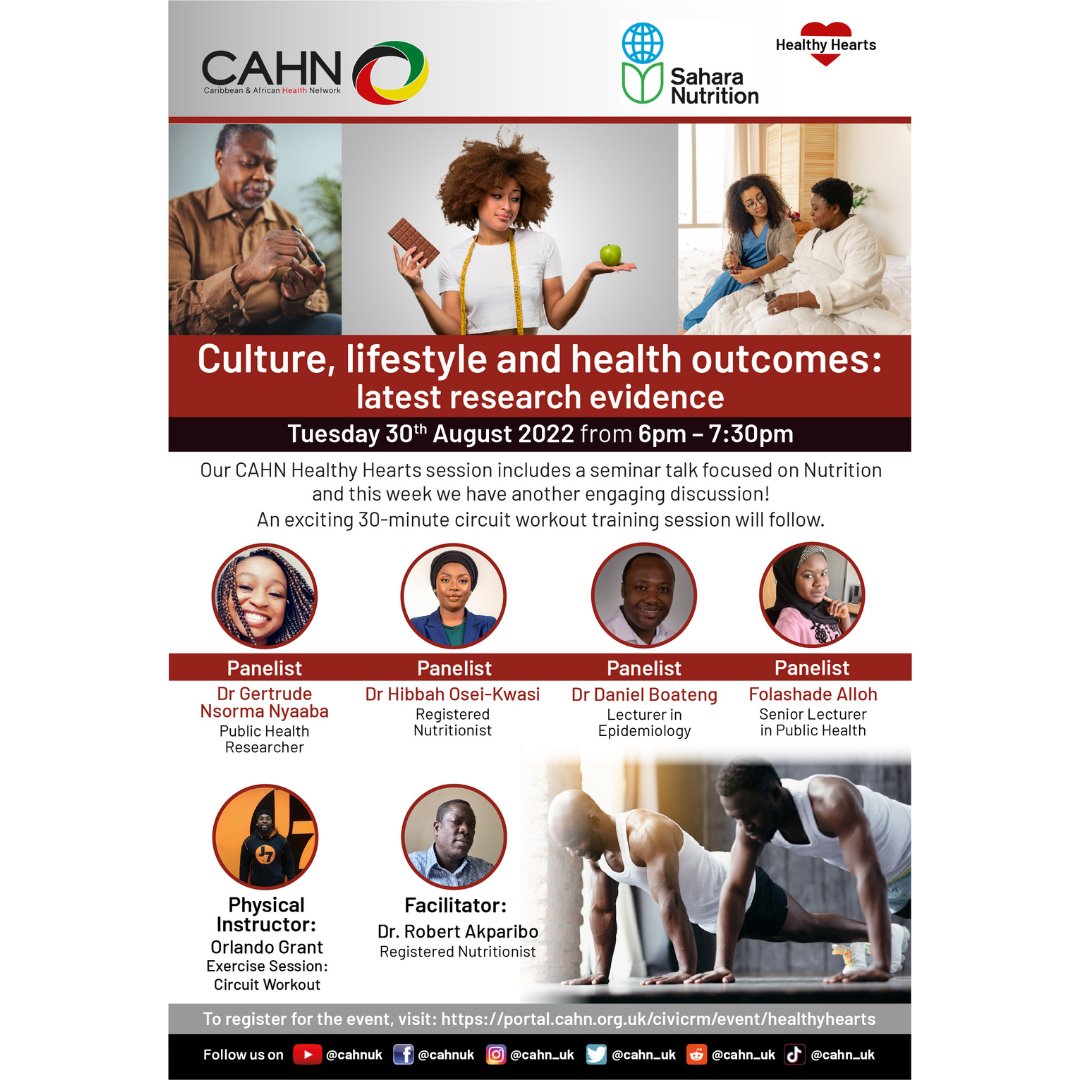 We have an informative panel discussion in our next Healthy hearts session, join us to understand the reasons obesity, and cardiovascular diseases are prevalent within our community. 

Join our experts as they share their findings. portal.cahn.org.uk/civicrm/event/…