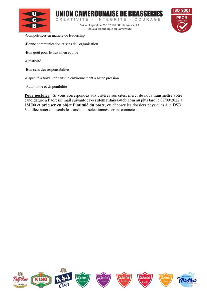 groupekadji's tweet image. UCB - Offre d&apos;emploi : ASSISTANT RECHERCHE ET DEVELOPPEMENT (H/F)

Pour postuler : recrutement@sa-ucb.com

Date limite de recevabilité des candidatures : 07/09/2022

Préciser le poste en objet.

 #UCB #KADJIGROUP #assistant #recherche #developpement #recrutements