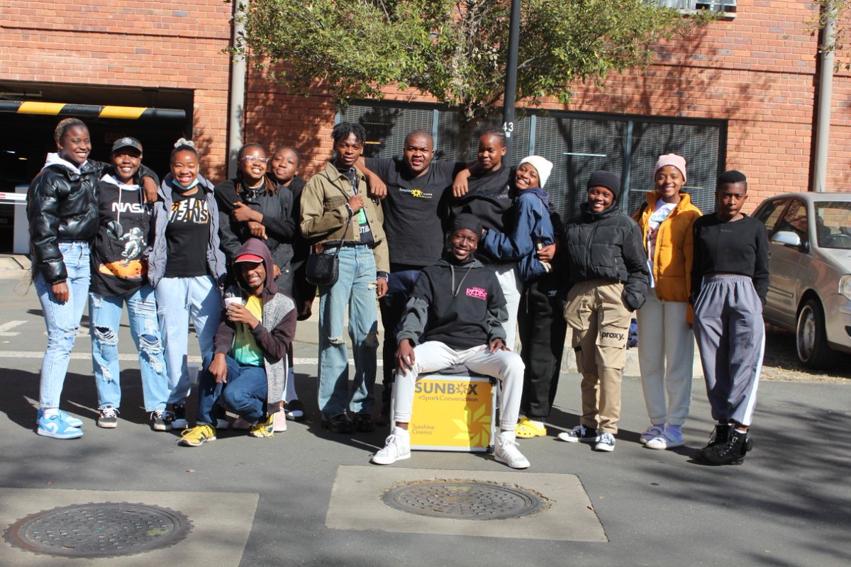 SunshineCinema's tweet photo. Mofenyi Kgamane and Piet Rakabe, from Lebowakgomo and Mankweng in Limpopo, screened @RafikiFilm by @wanuri for a local netball team, Technical and Vocational Education and Training (TVET) students and members of the LGBTQI+ community in Lebowakgomo.
#SolarCinema #SparkImpact https://t.co/S73f3hzXX8